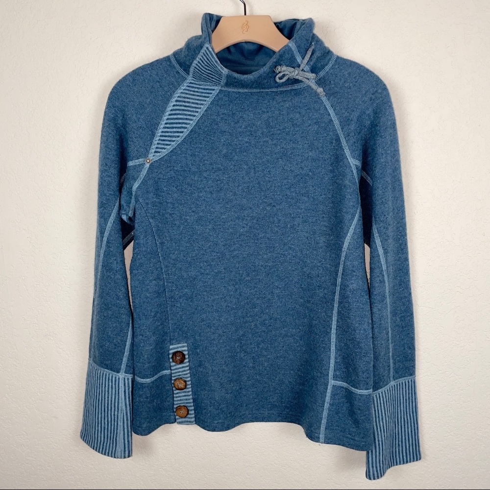 Prana Lucia Breathe Wool Blend Mock Neck Pullover Sweater